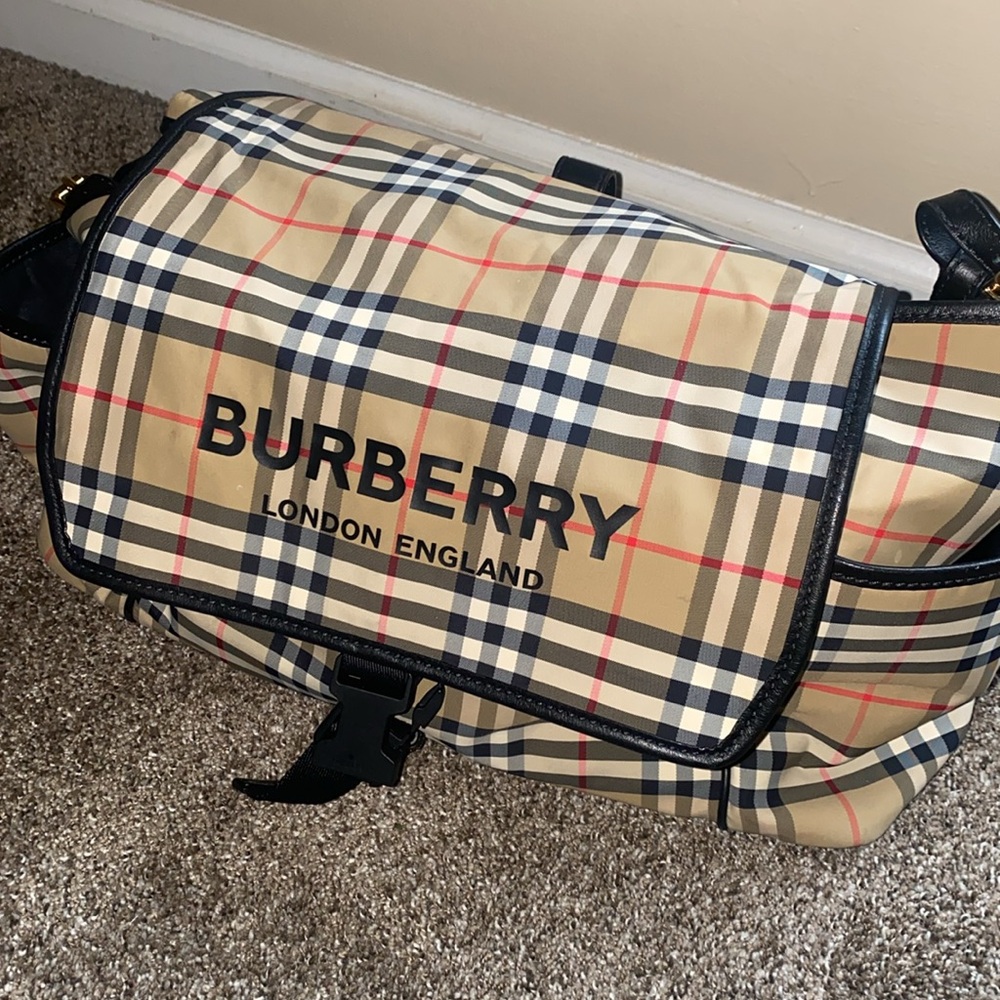 FINAL PRICE Burberry Tan and Black Messenger Bag
